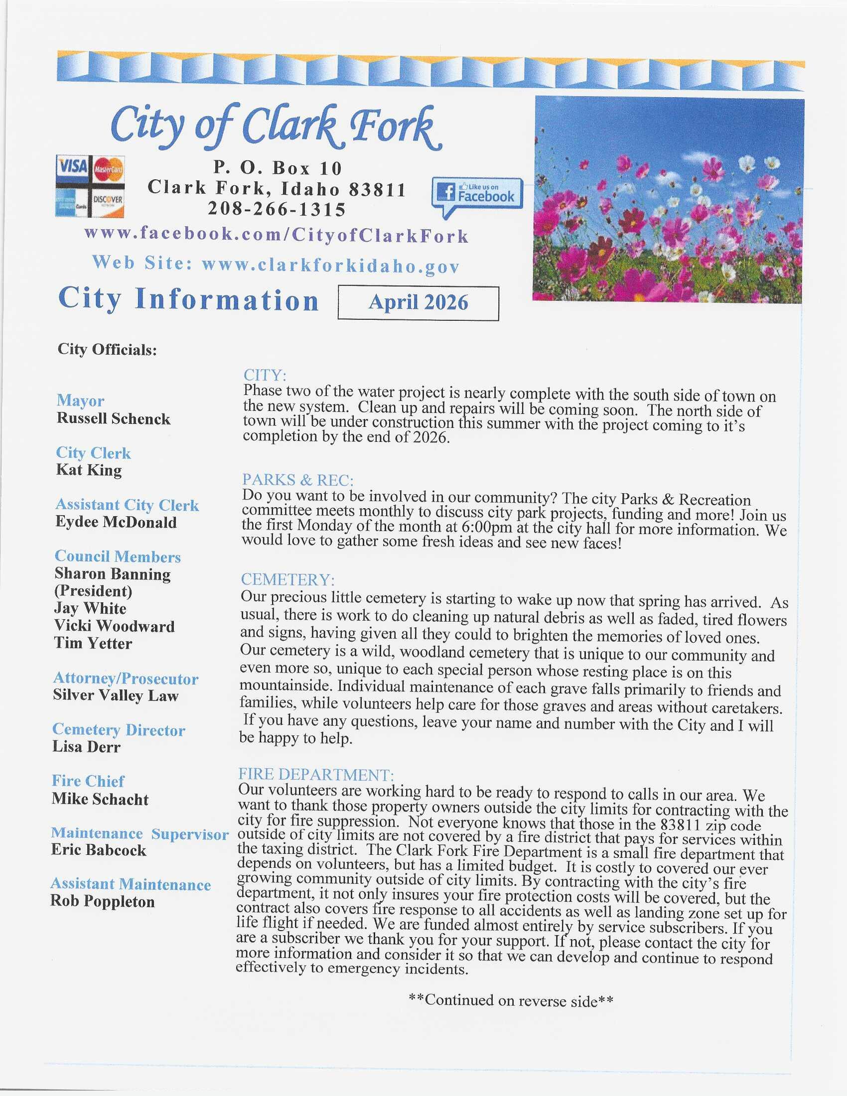 January News Letter, Page 1 of 2