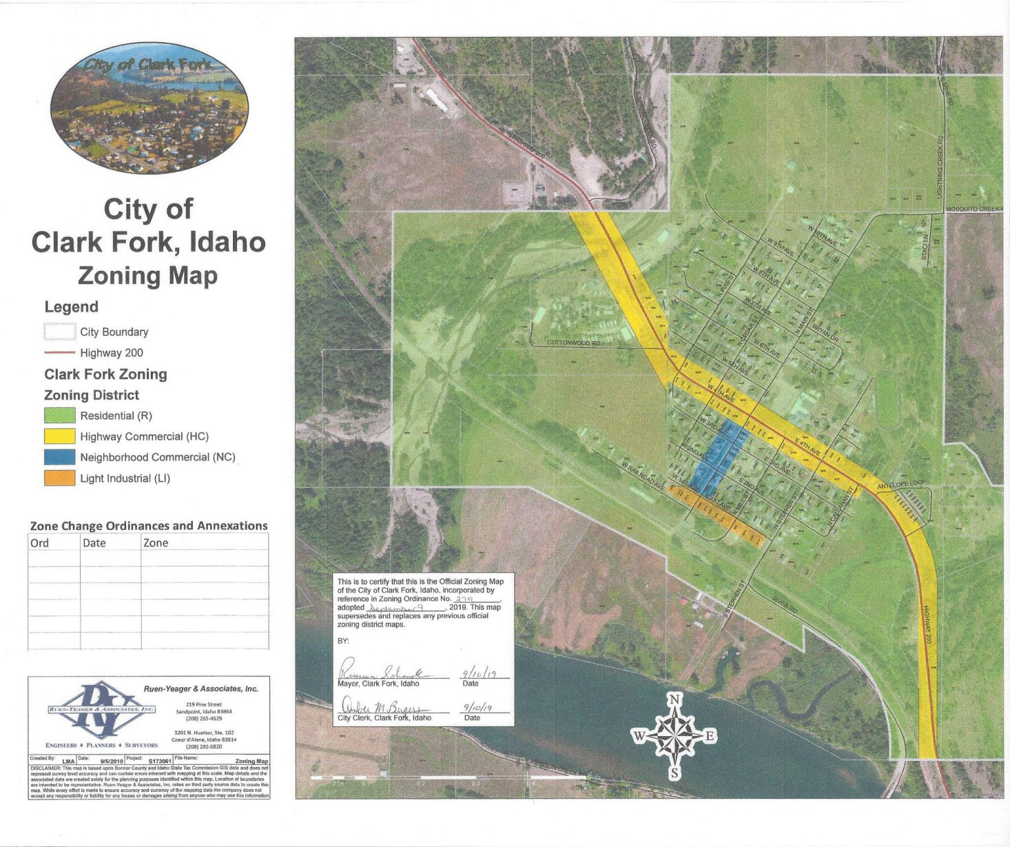 City of Clark Fork, Zoning Map OLD