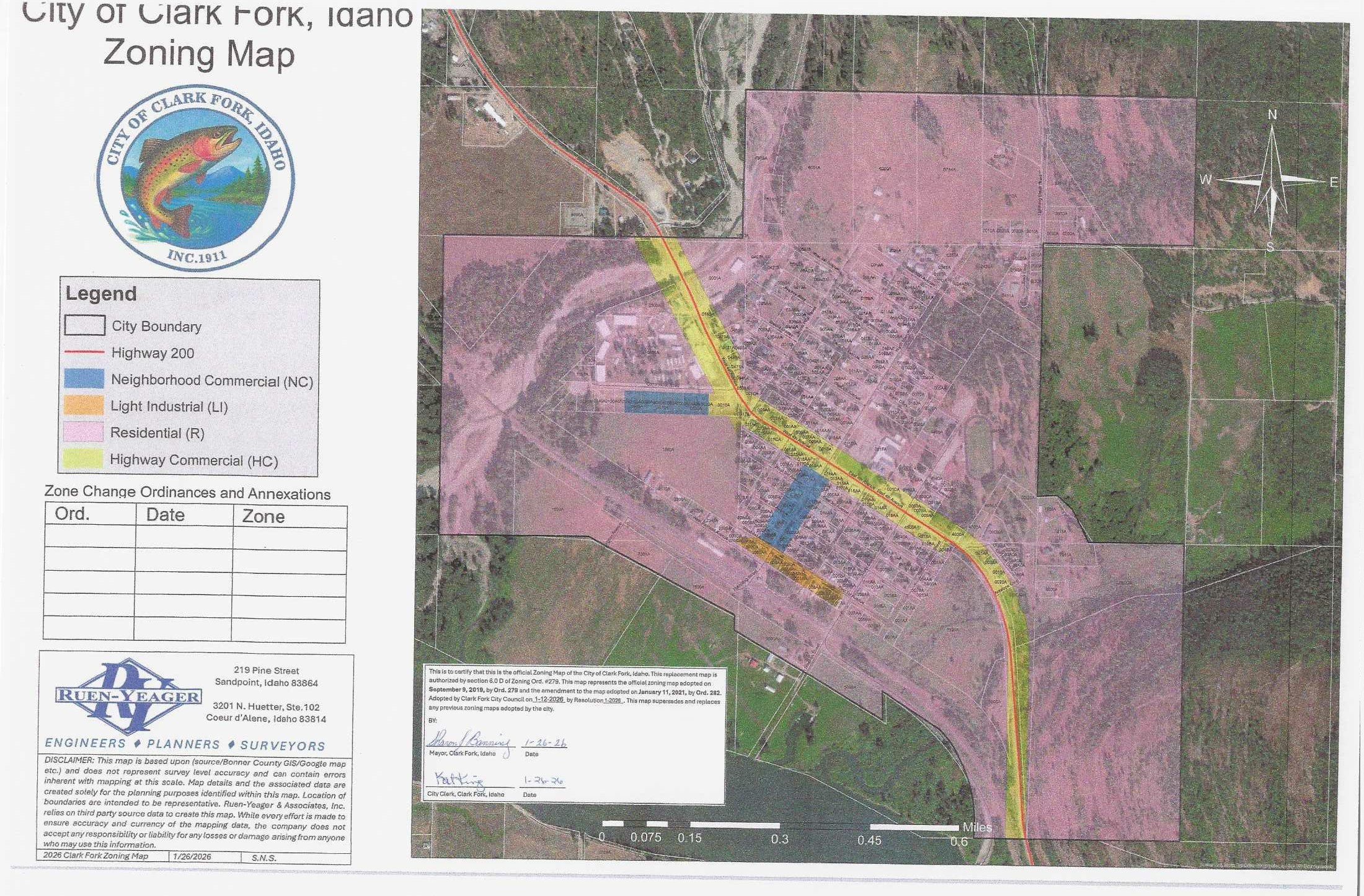 City of Clark Fork Zoning Map image